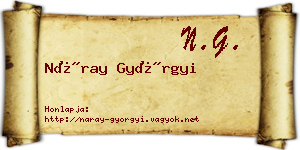 Náray Györgyi névjegykártya